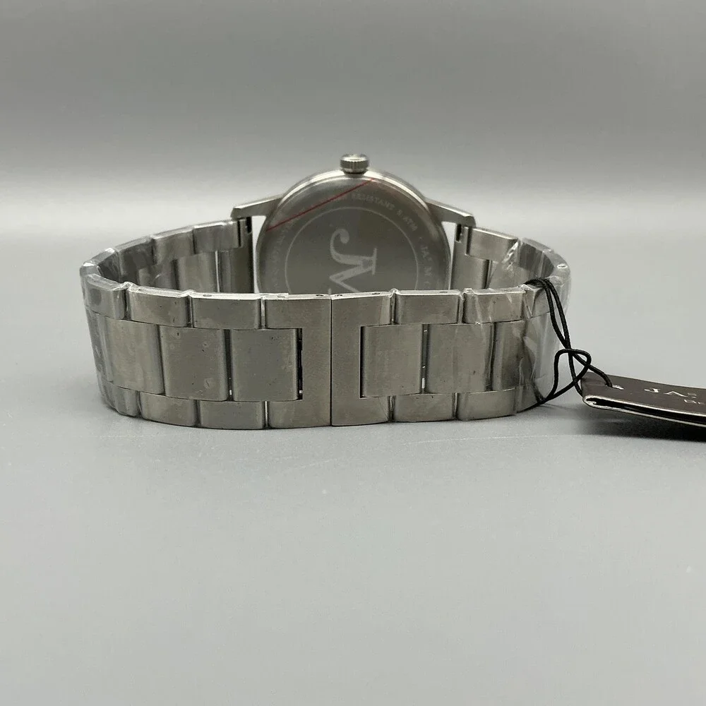 JAS McCabe JM-1034 Mens Watch 42mm Cream Dial Stainless Date New Battery 8.25